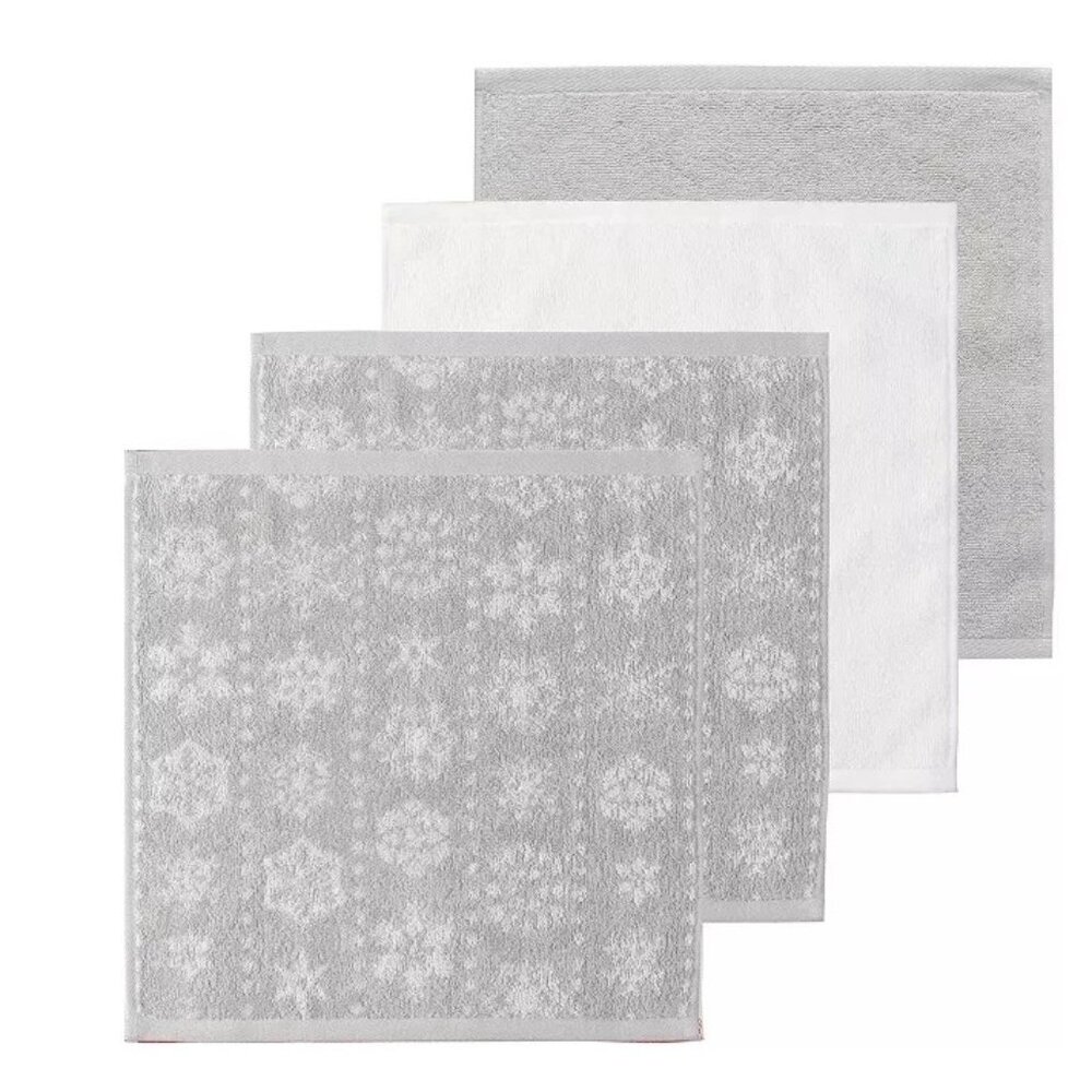 SEALED ~ St. Nicholas Square Snowflake Washcloth Set - PACK OF 4